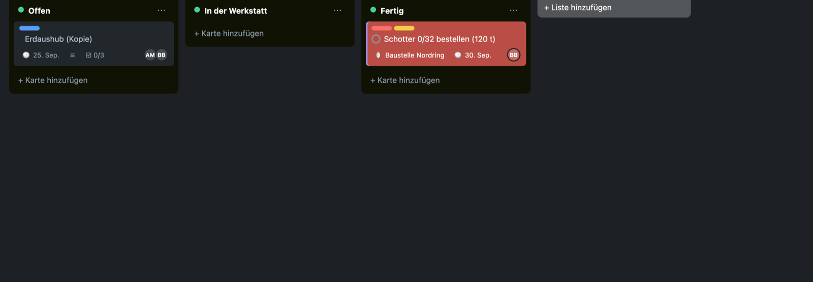 Gespiegelte Karte