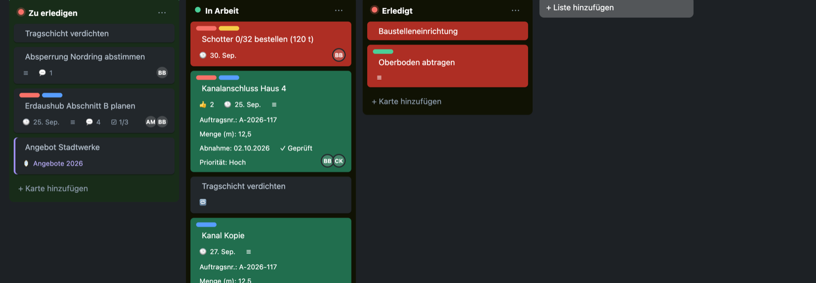 Stimmen auf der Kachel