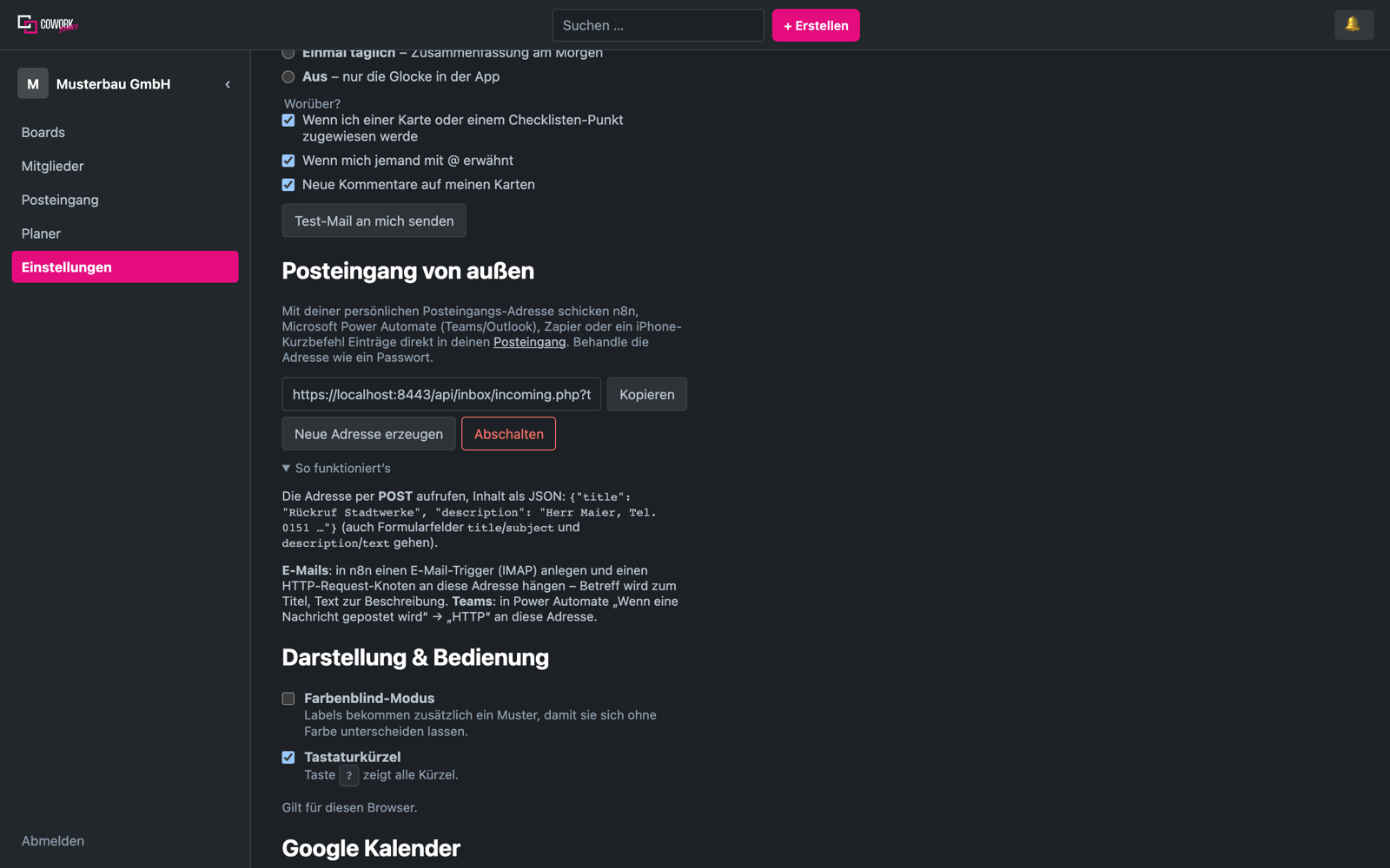 Posteingang von außen